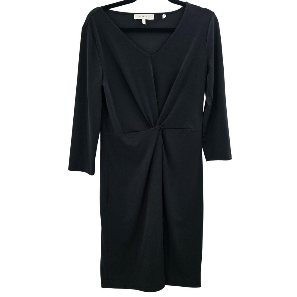 Lark & Ro Dresss 6 Black Twist Front Sheath 3/4 Sleeve Work Office